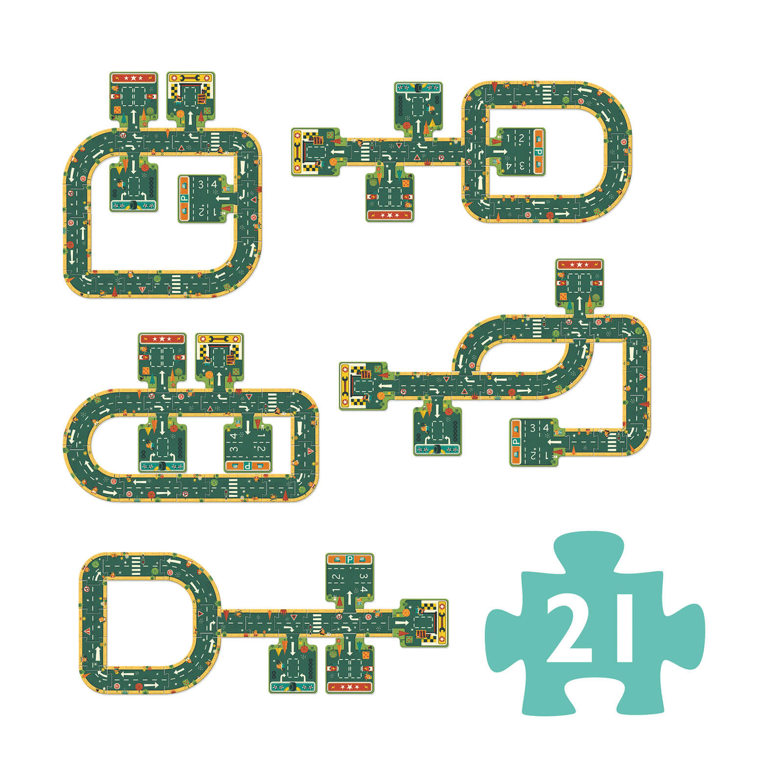 Giant 21 Piece Road Puzzle Track