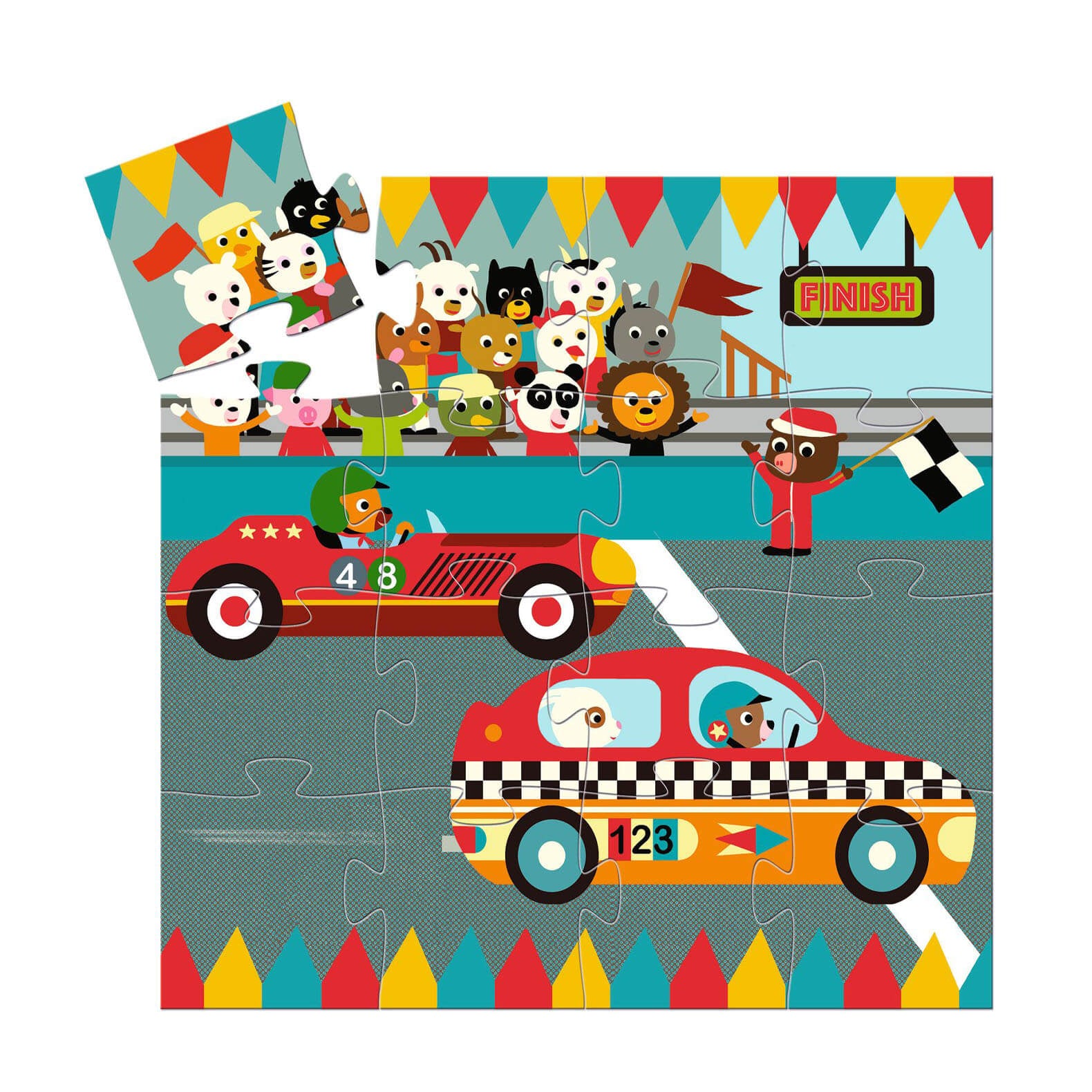 Silhouette 16 Piece Puzzle - Racing Car