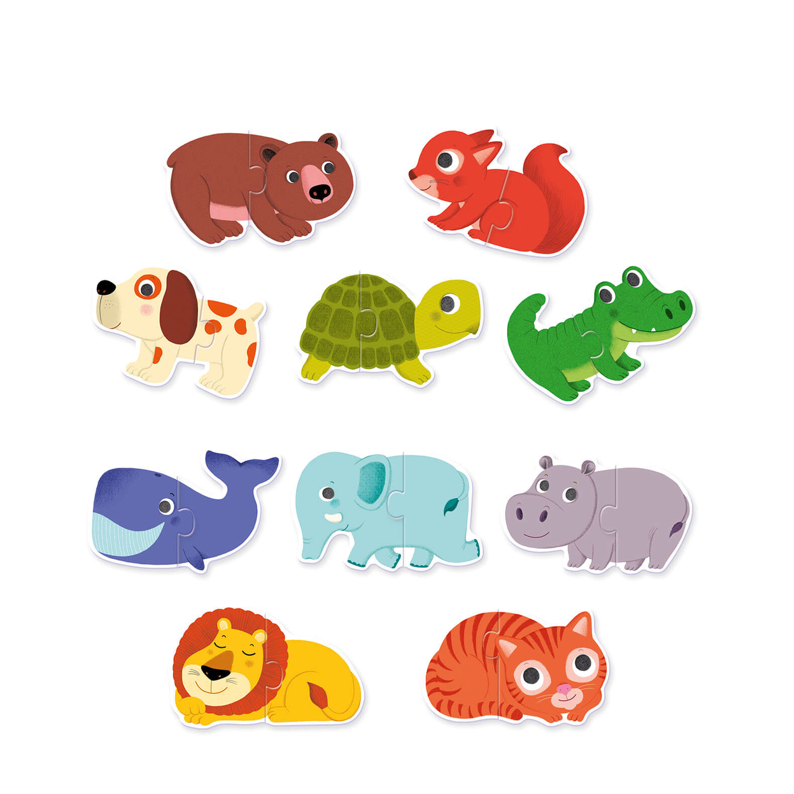 10 Duo Puzzles - Animals