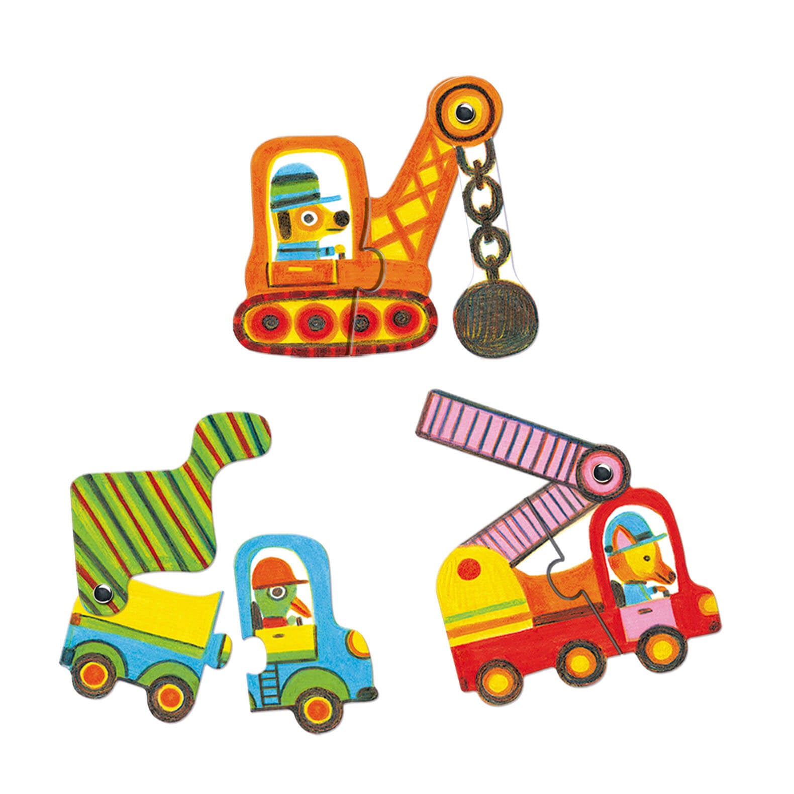 6 Duo Puzzles - Articulo Vehicles