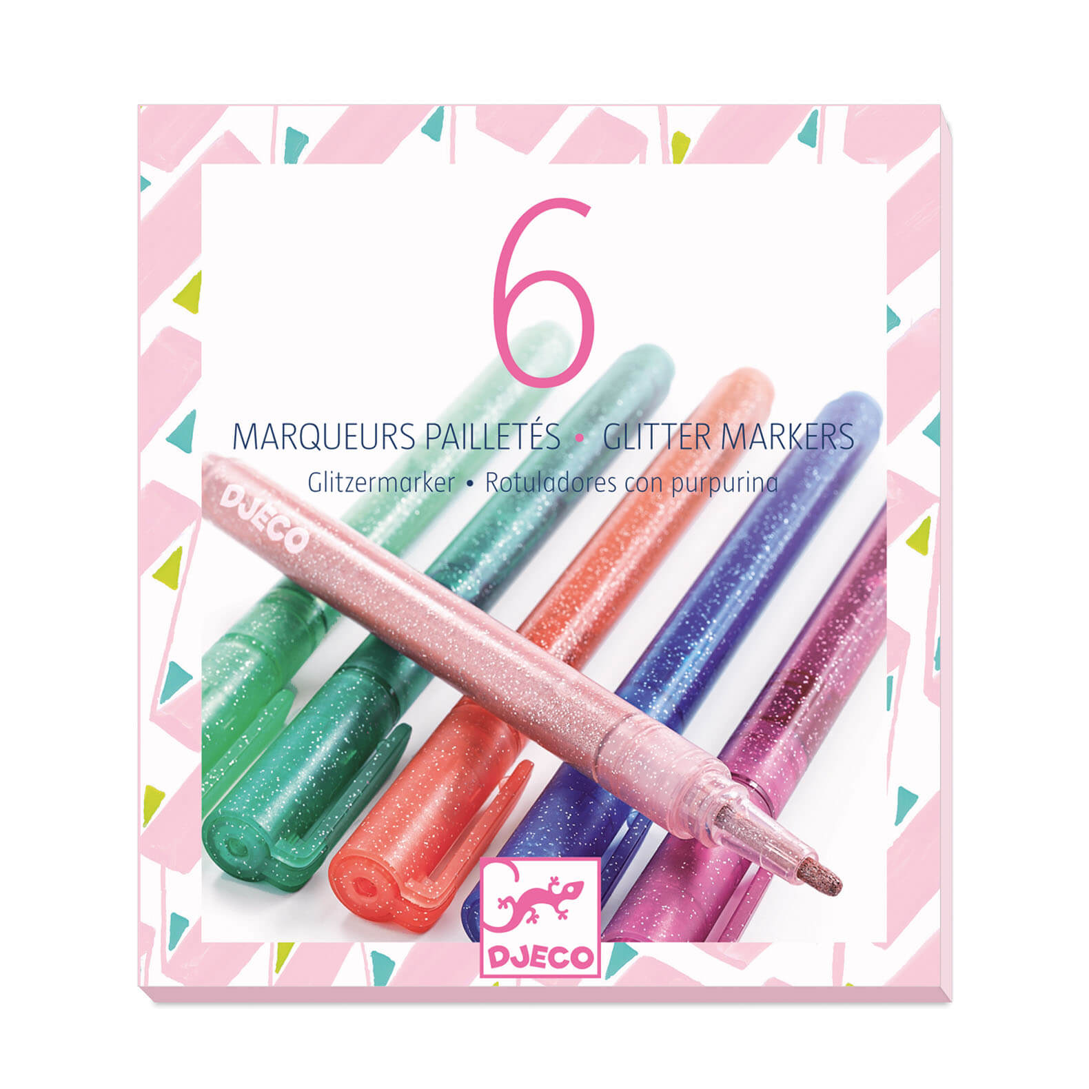6 Glitter Markers - Sweet