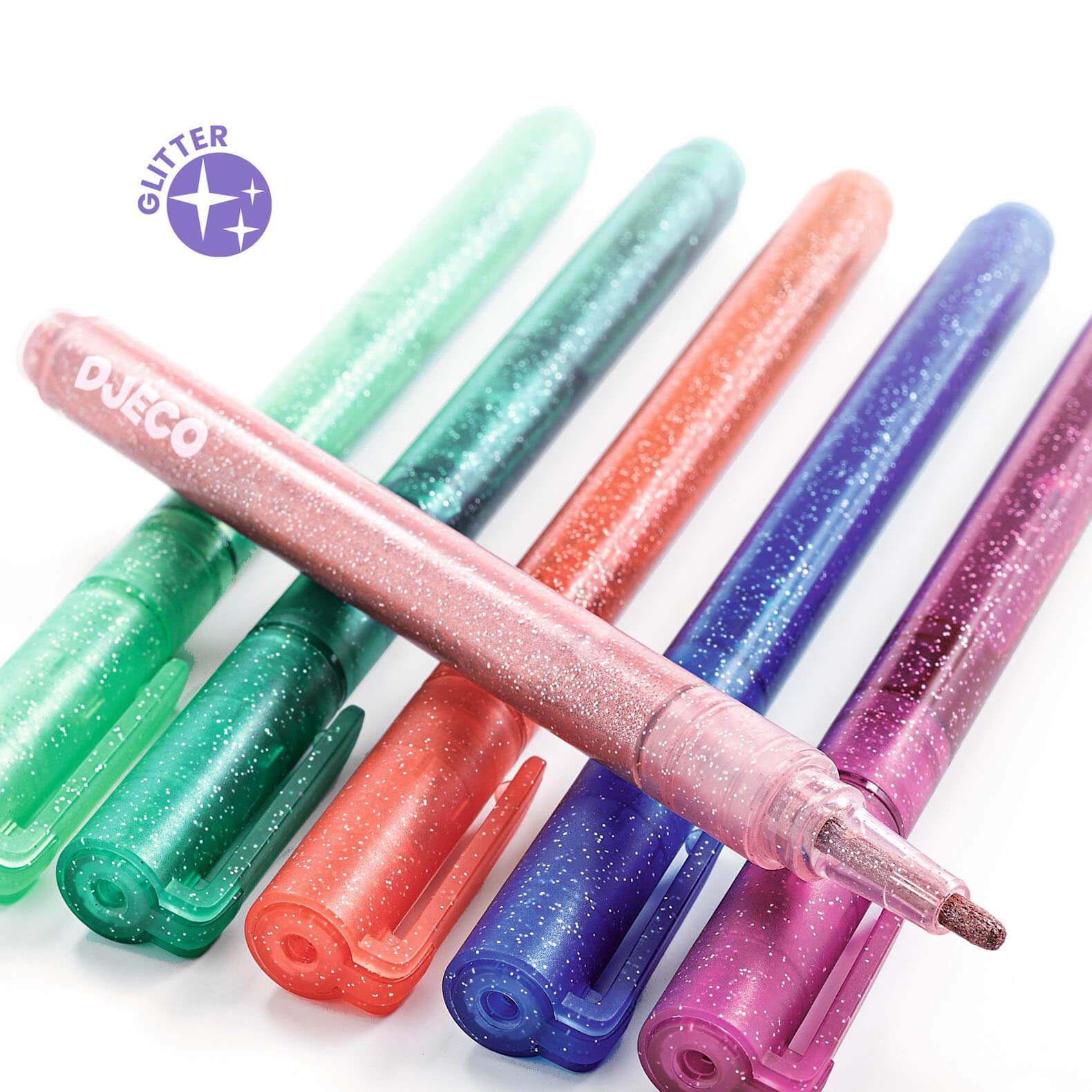 6 Glitter Markers - Sweet