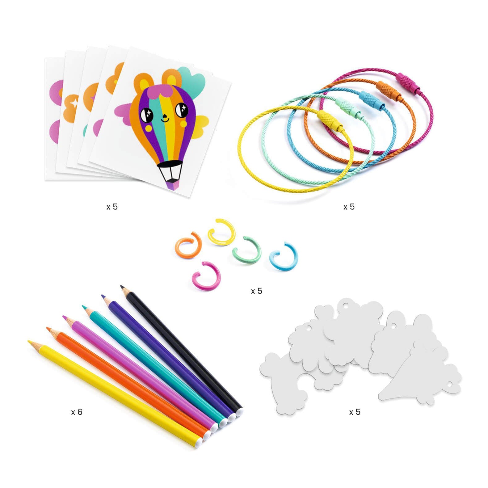 Artistic Plastic Keyring Craft Set - Kawaii