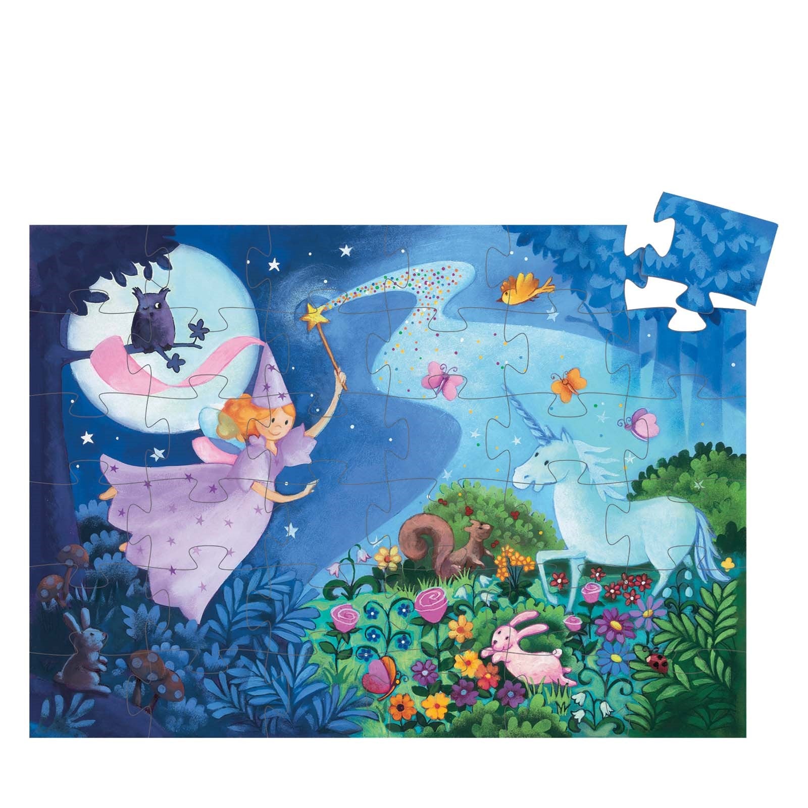 Silhouette 36 Piece Puzzle - The Fairy and The Unicorn
