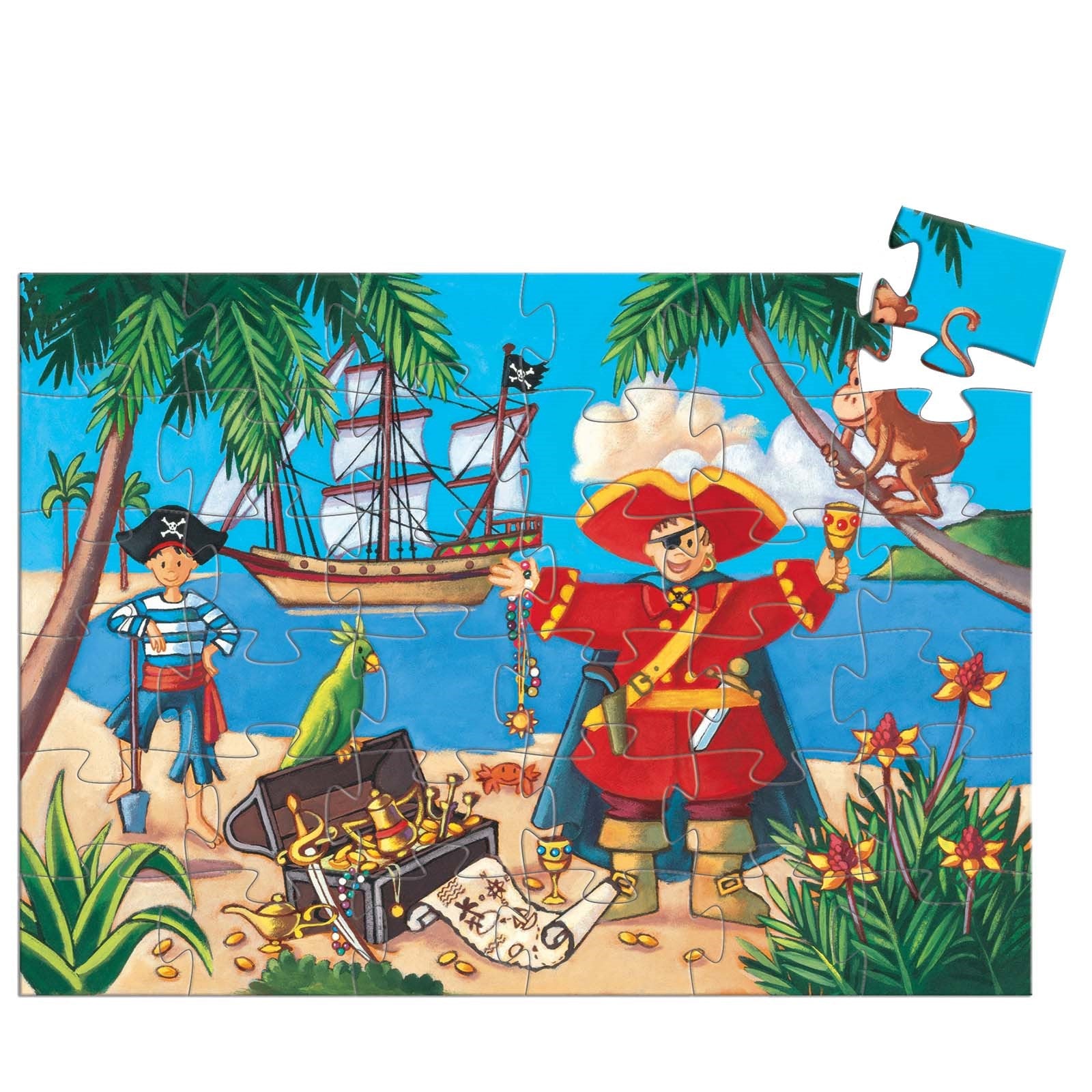 Silhouette 36 Piece Puzzle - The Pirate and His Treasure
