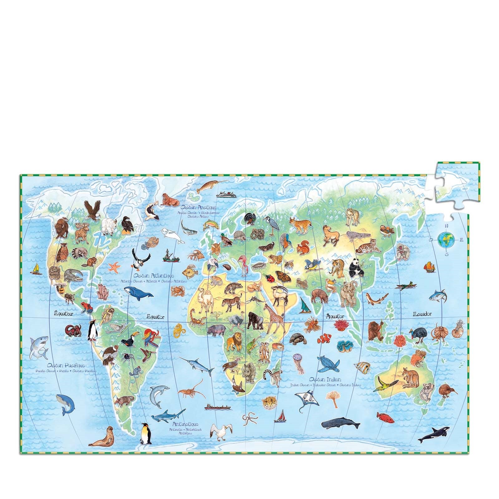 100 Piece Puzzle and Booklet - Worlds Animals