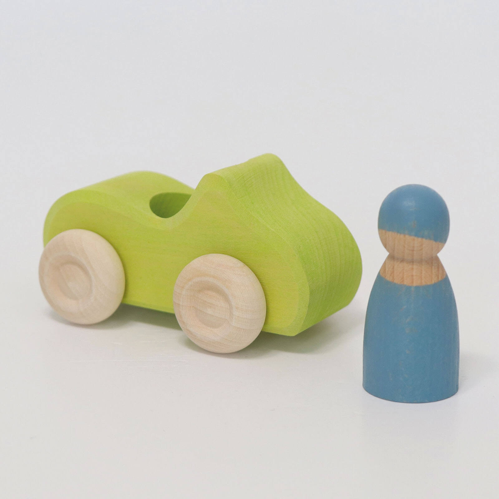 Small Wooden Convertible Car - Green