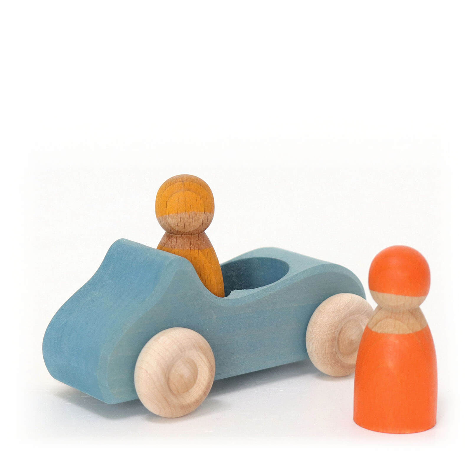Large Wooden Convertible Car - Blue
