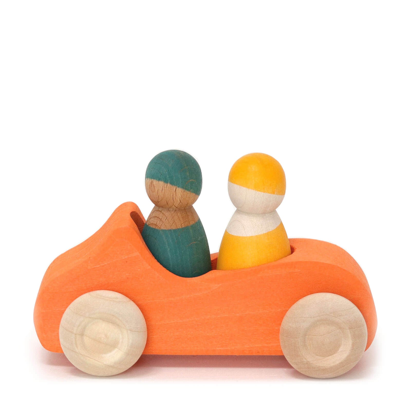 Large Wooden Convertible Car - Orange
