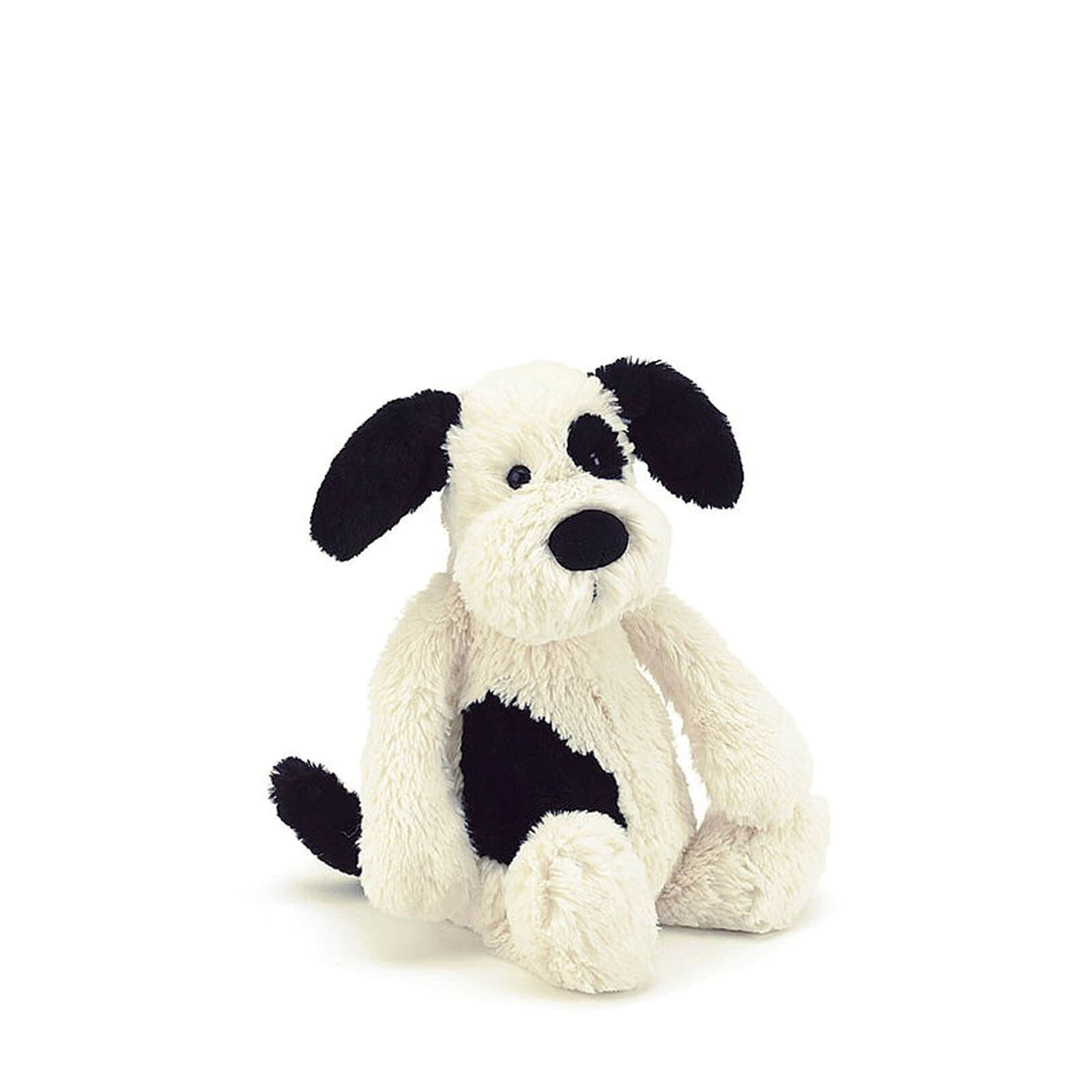 Small Bashful Puppy Black and Cream