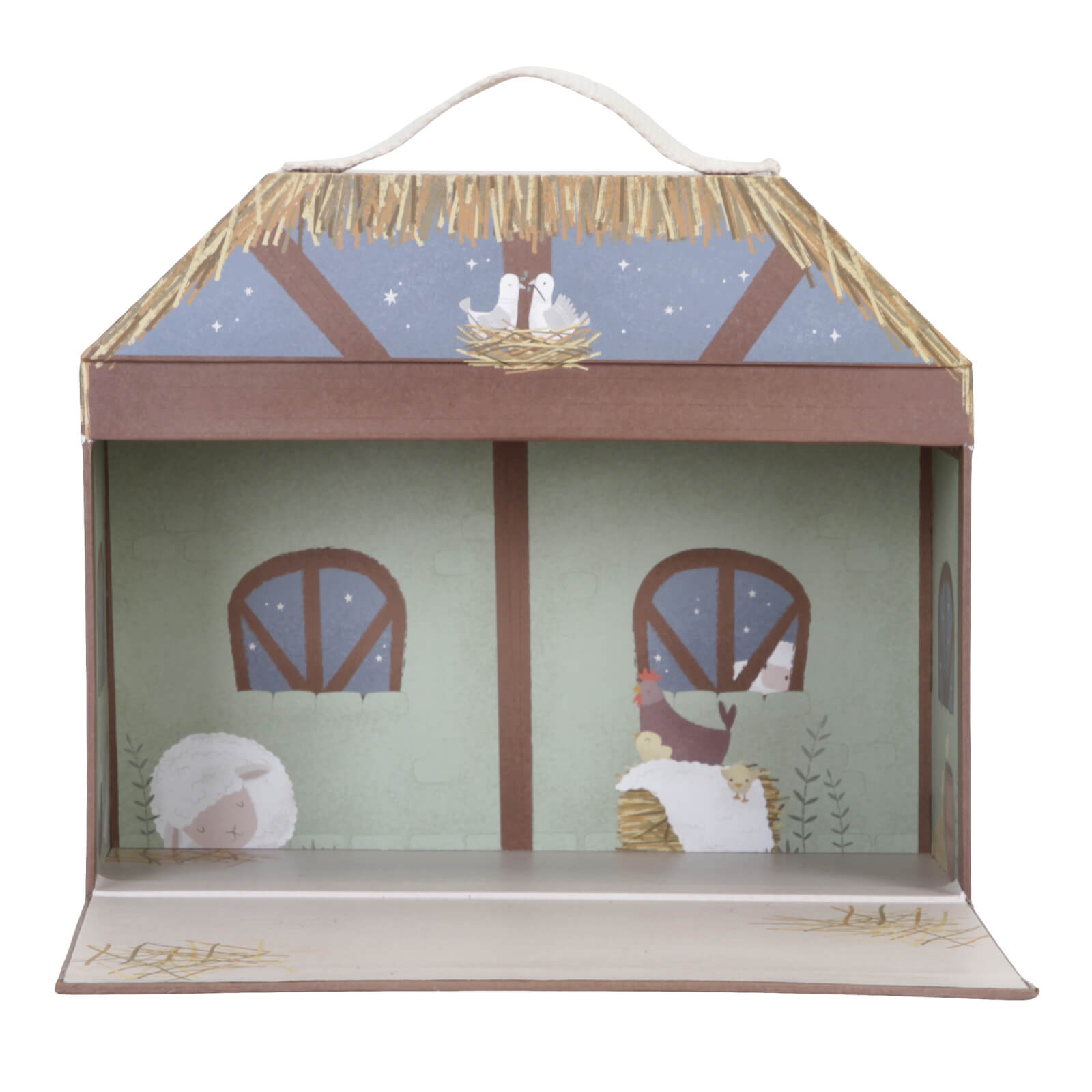 Nativity Scene With Wooden Figures