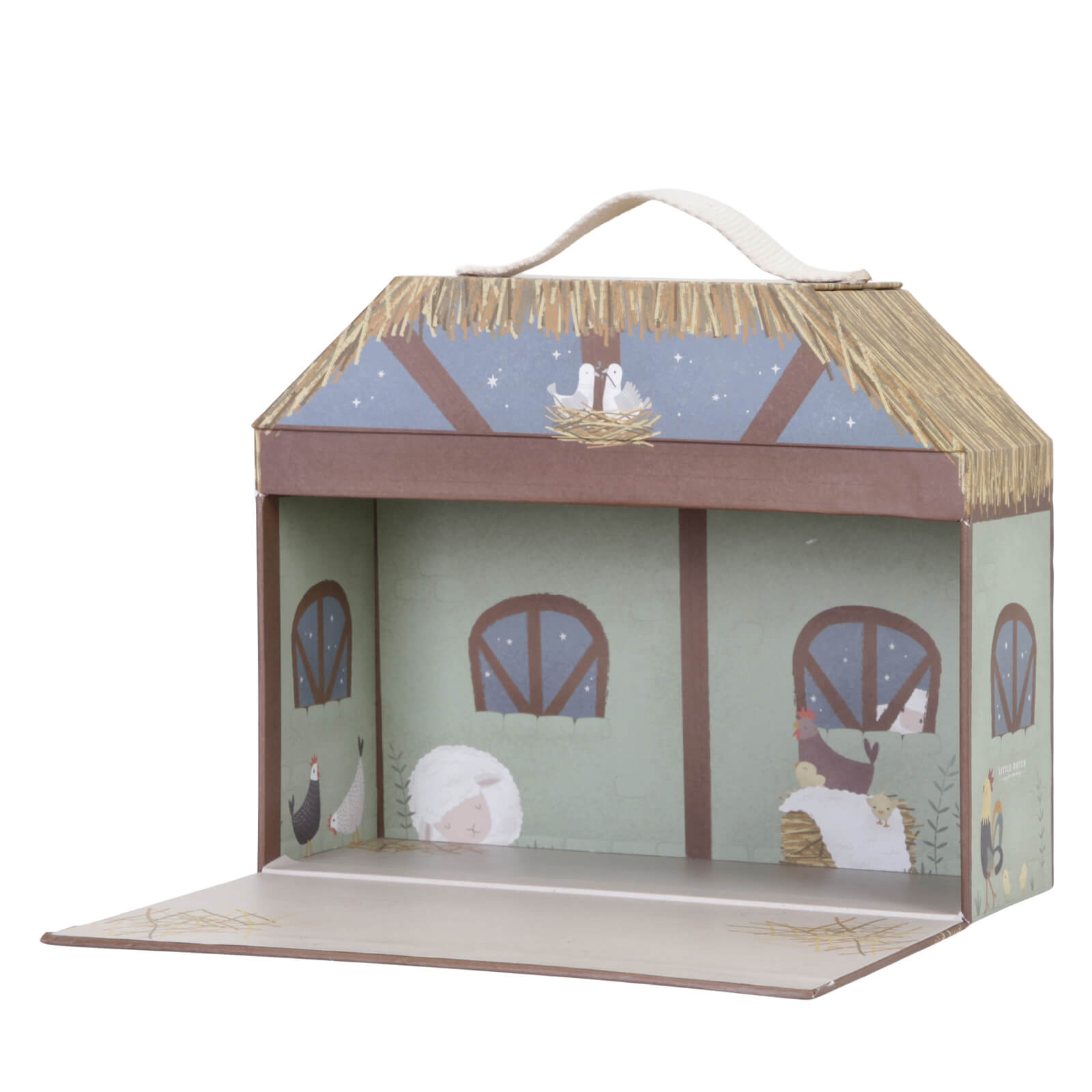 Nativity Scene With Wooden Figures