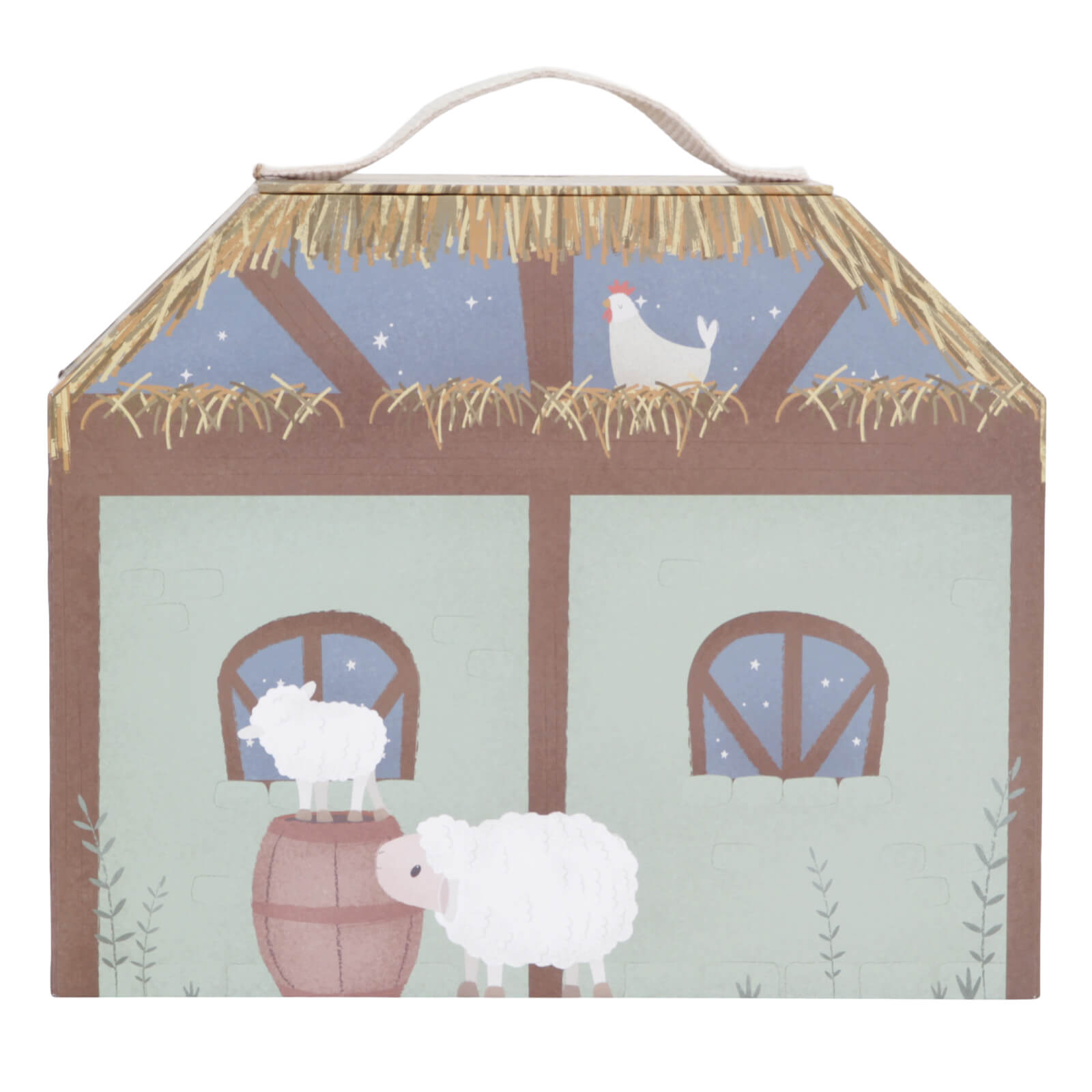 Nativity Scene With Wooden Figures