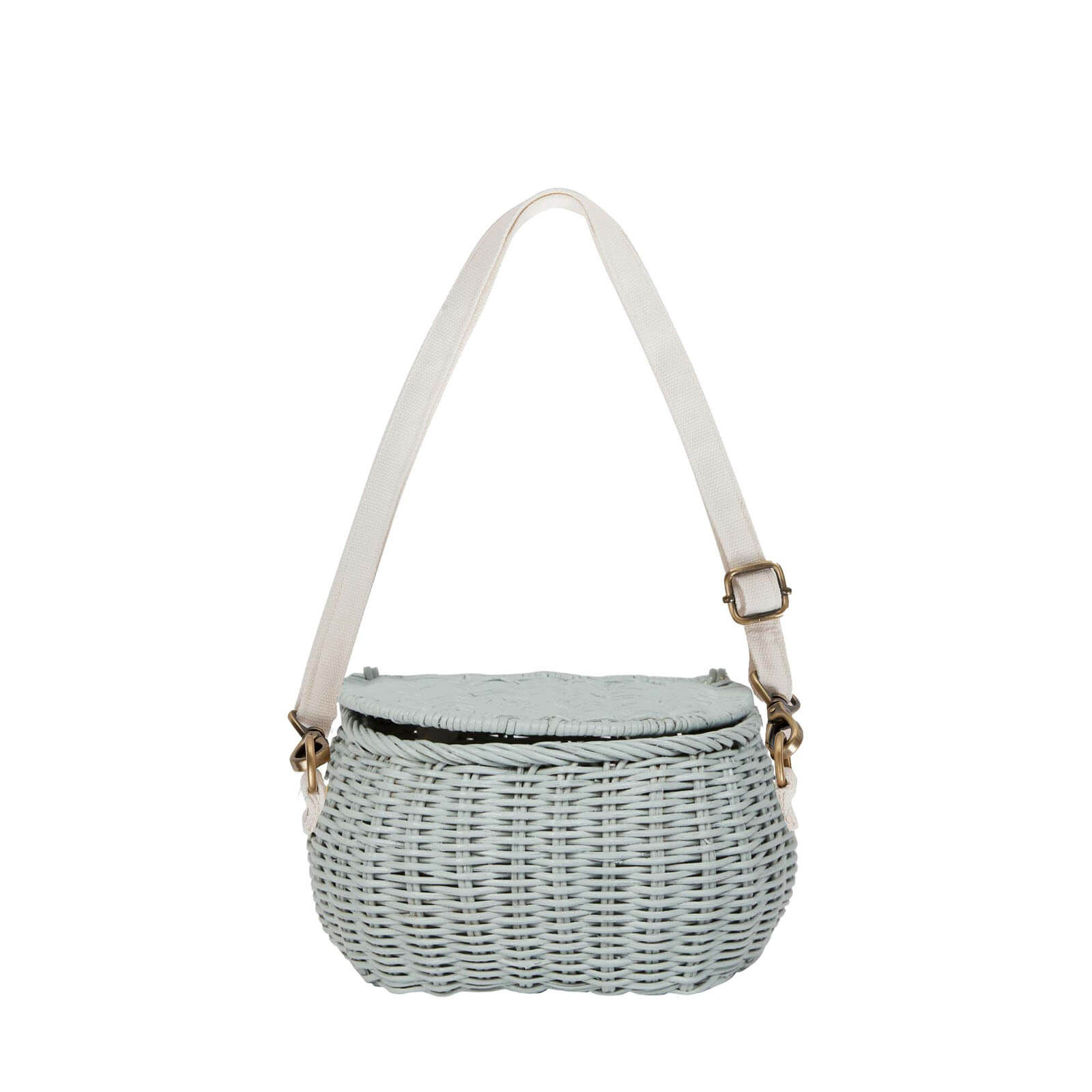 OLLI ELLA MINI CHARI RATTAN BAG vintage blue