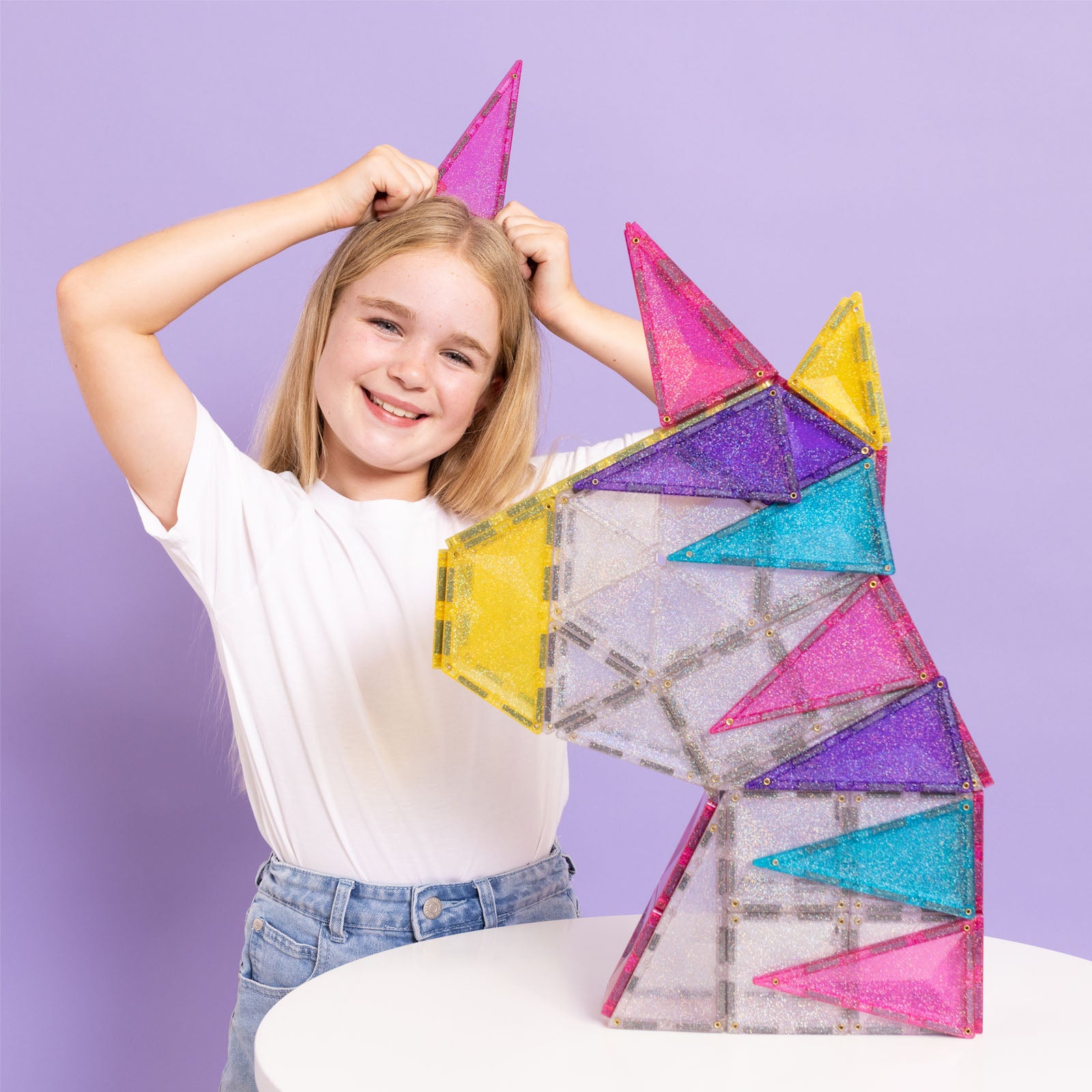 Magnetic Tiles Glitter Unicorn Pack - 56 Pieces