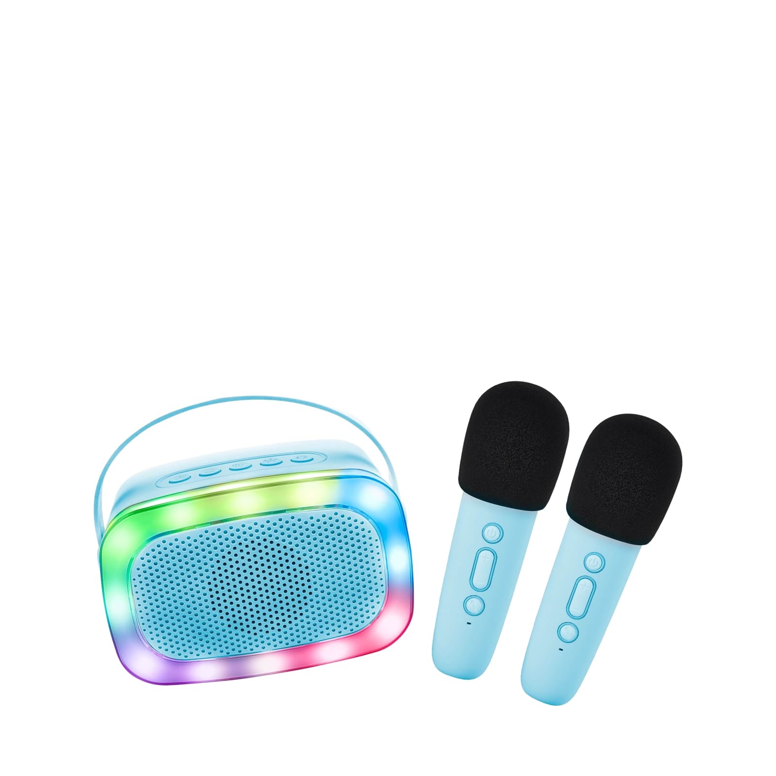 Light Up Karaoke Machine and 2 Microphones - Blue
