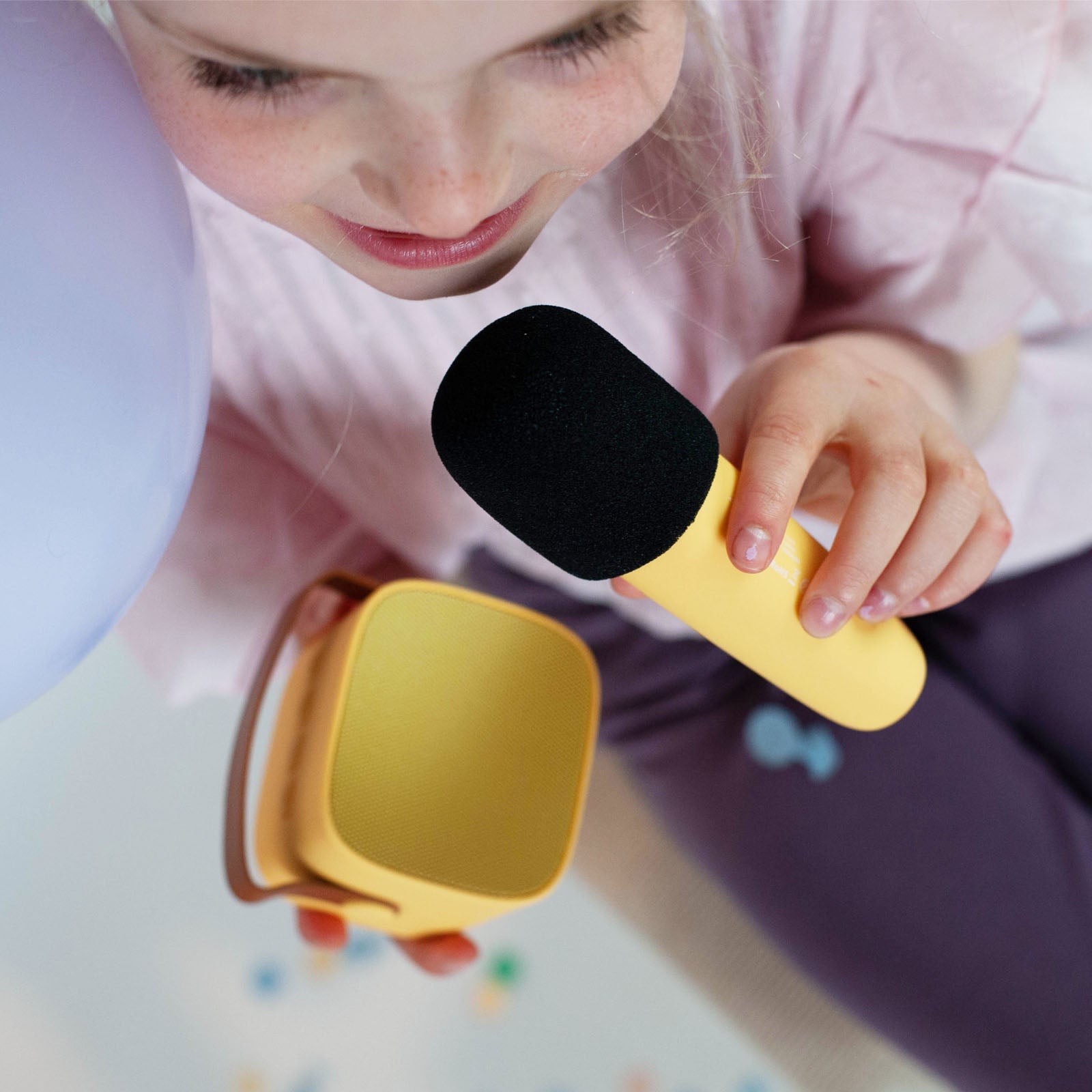 Karaoke Machine with Wireless Microphone - Yellow