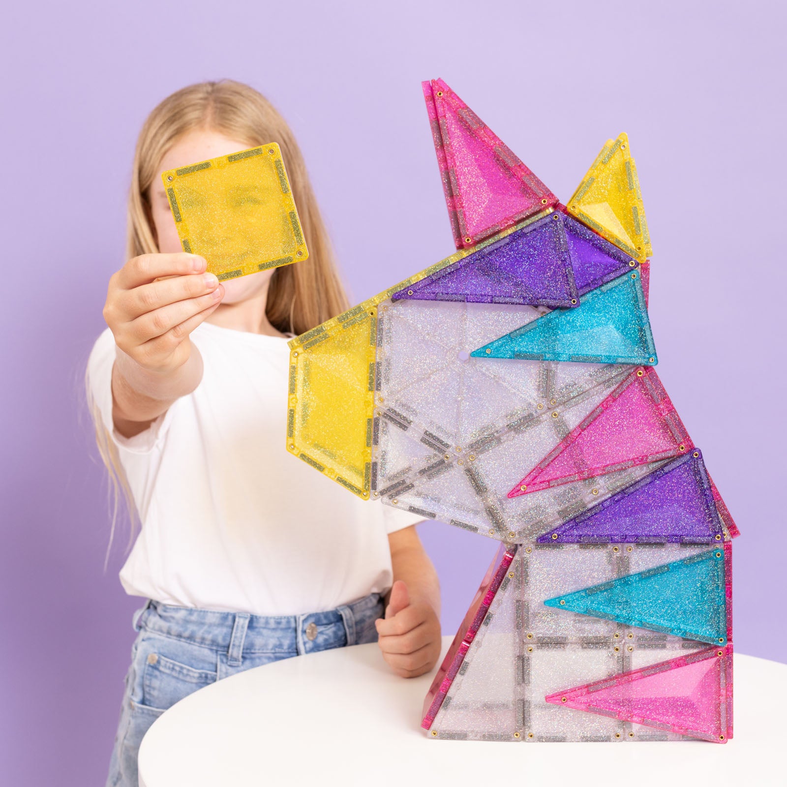 Magnetic Tiles Glitter Unicorn Pack - 56 Pieces