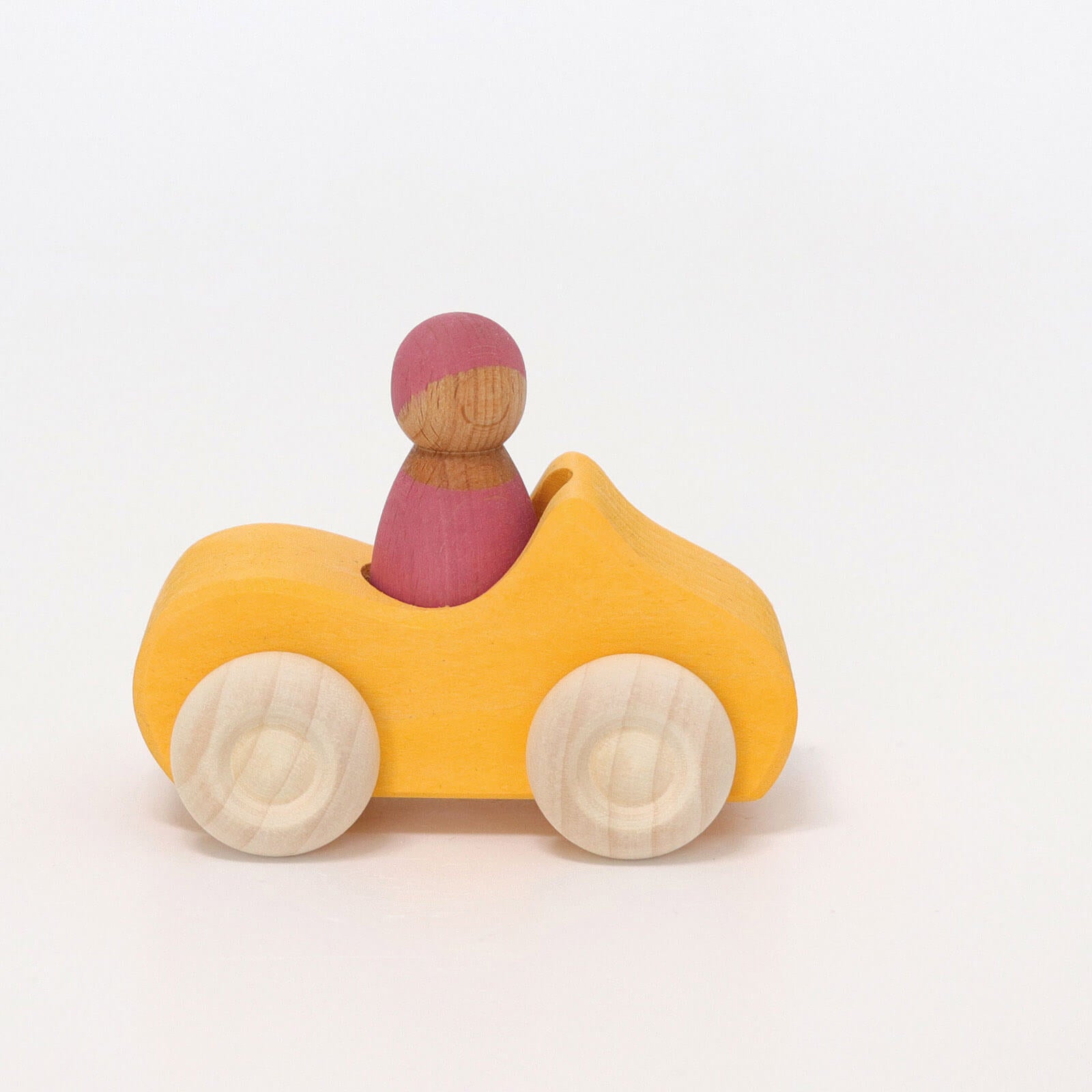 Small Wooden Convertible Car - Yellow