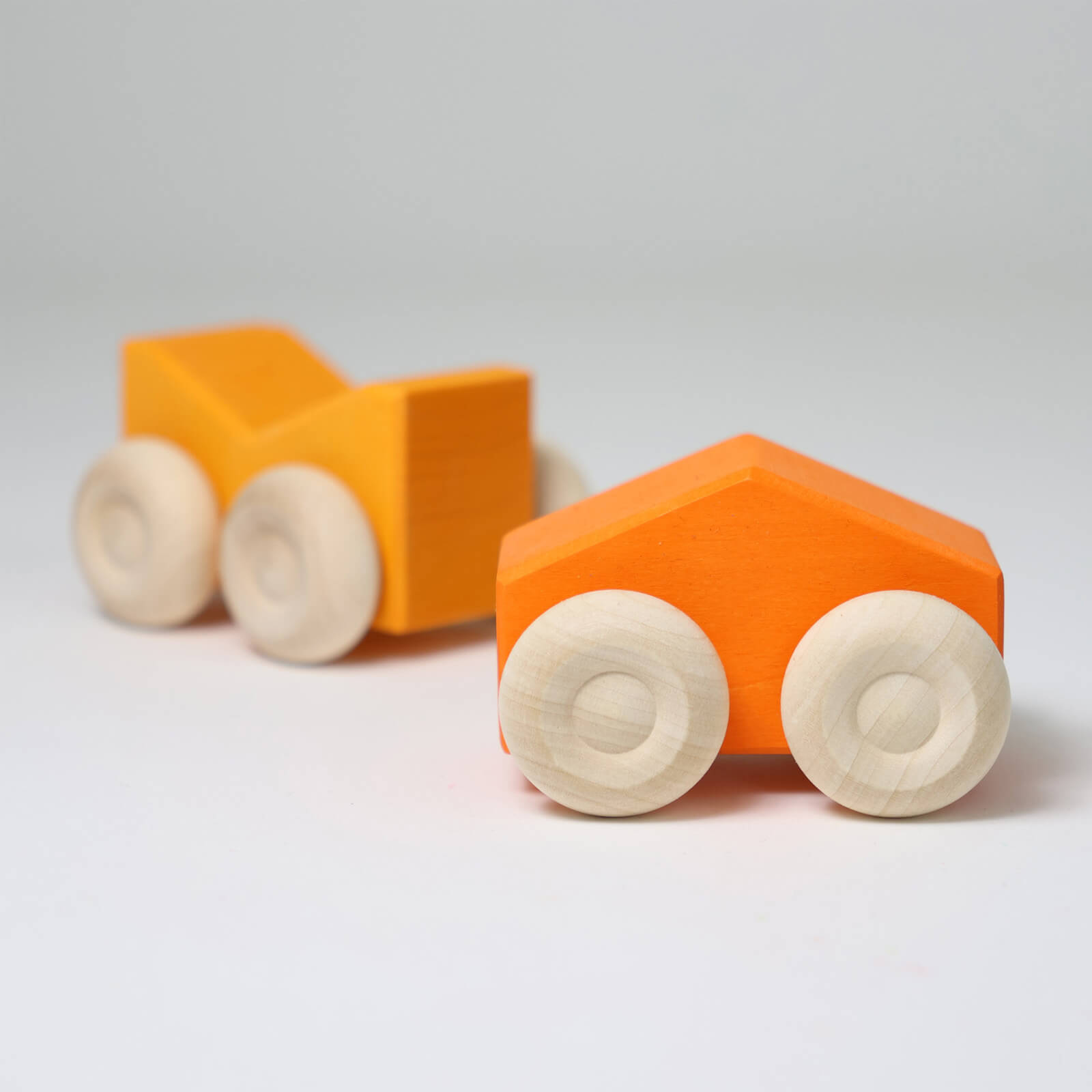 Wooden Stacking Cars - Orange