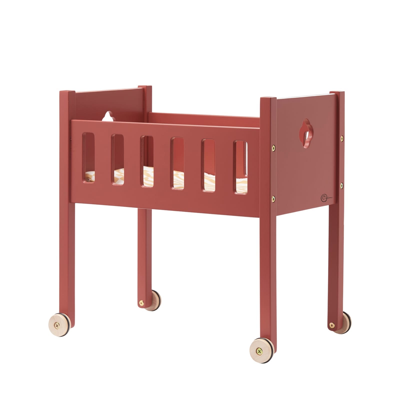 Wooden Doll Bed - Red