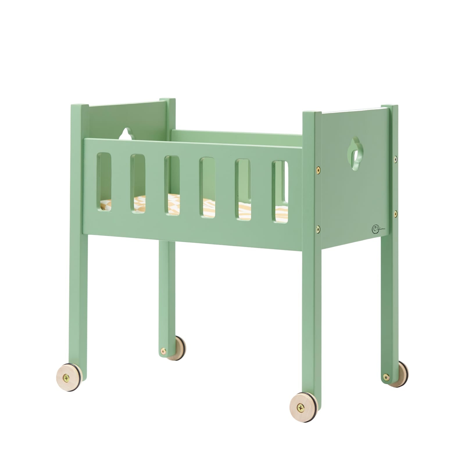 Wooden Doll Bed - Green