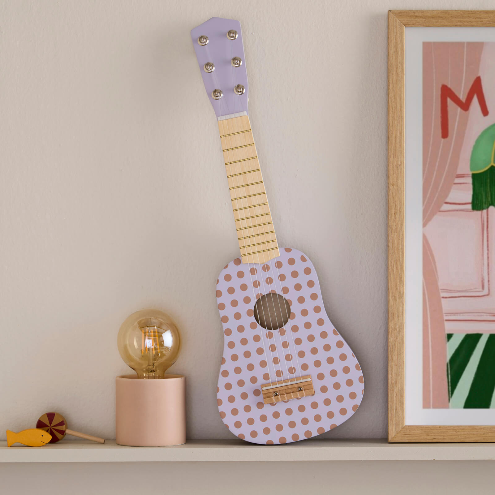 Wooden Guitar -  Dot Lilac