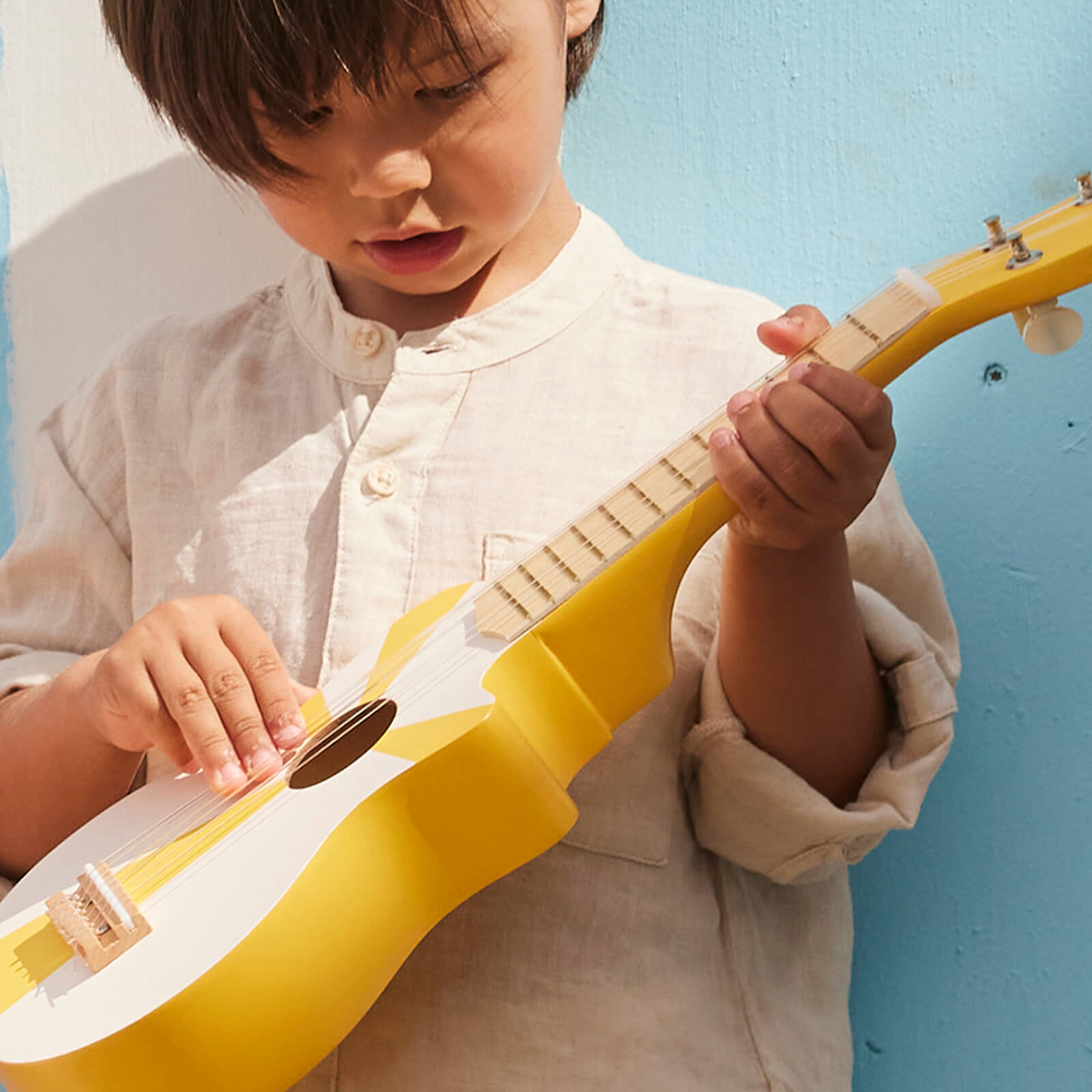 Wooden Guitar -  Yellow White