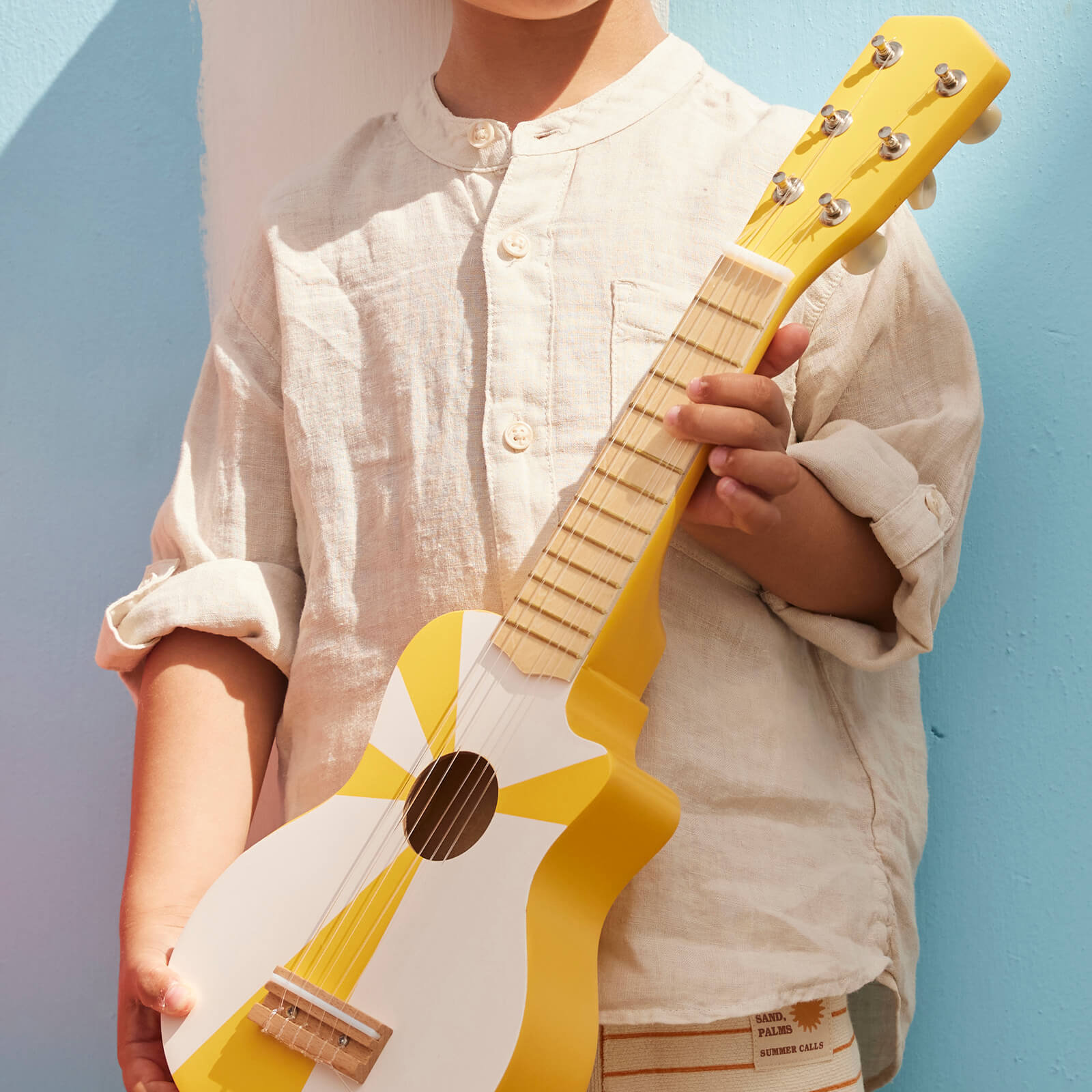 Wooden Guitar -  Yellow White