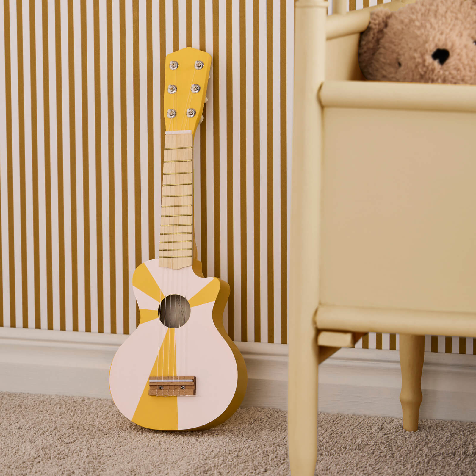 Wooden Guitar -  Yellow White