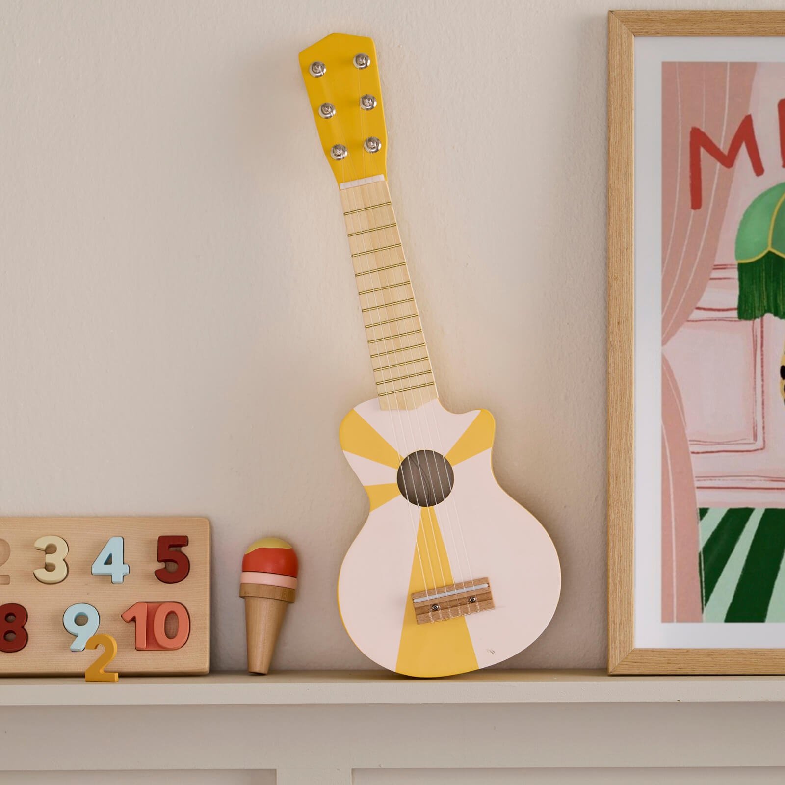 Wooden Guitar -  Yellow White