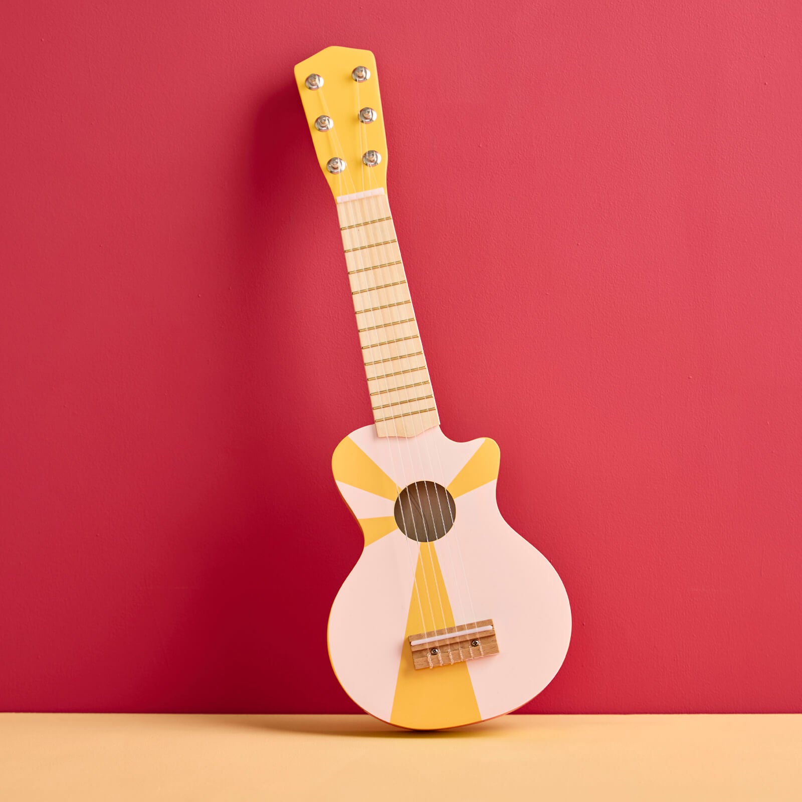 Wooden Guitar -  Yellow White