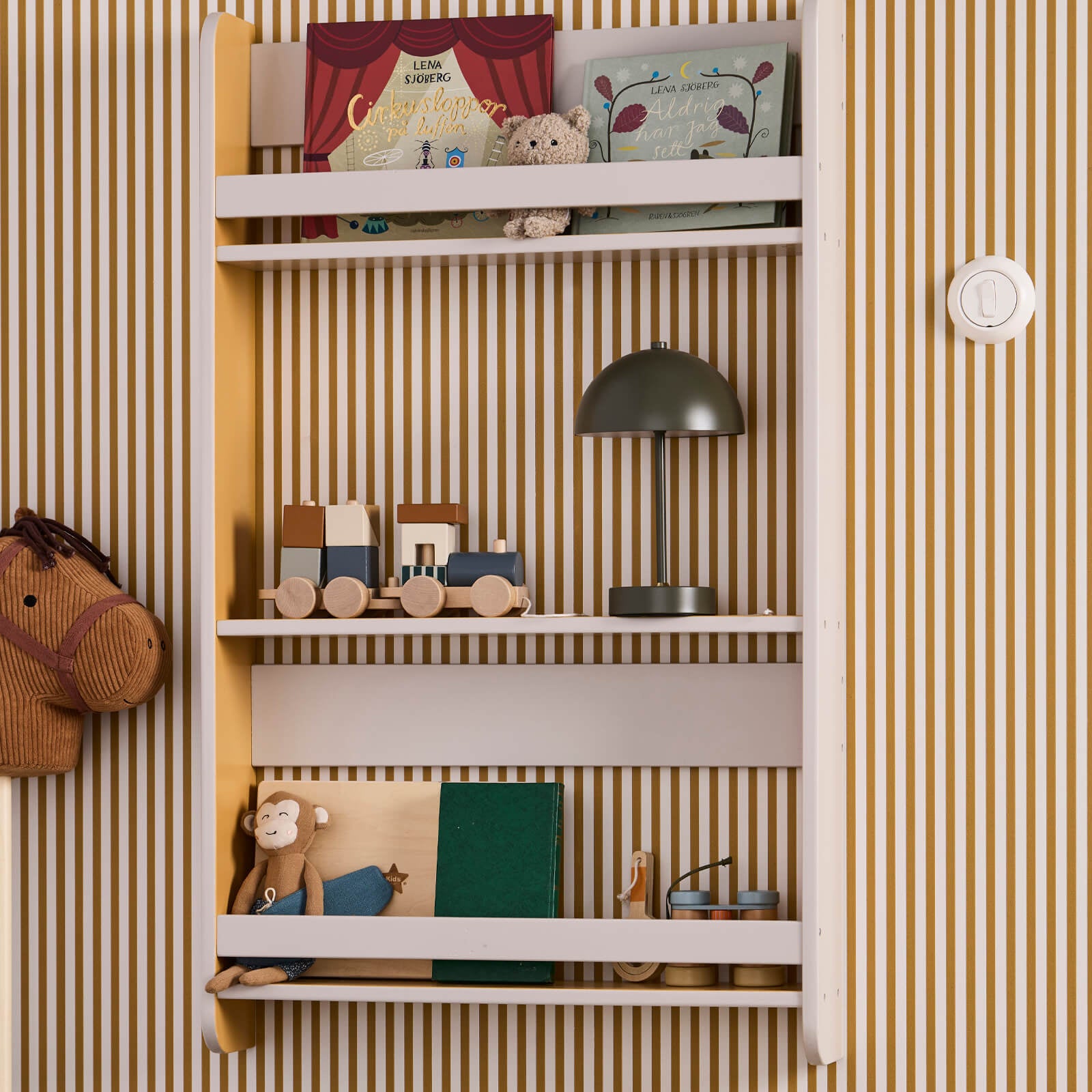 Book Display Grey Mustard
