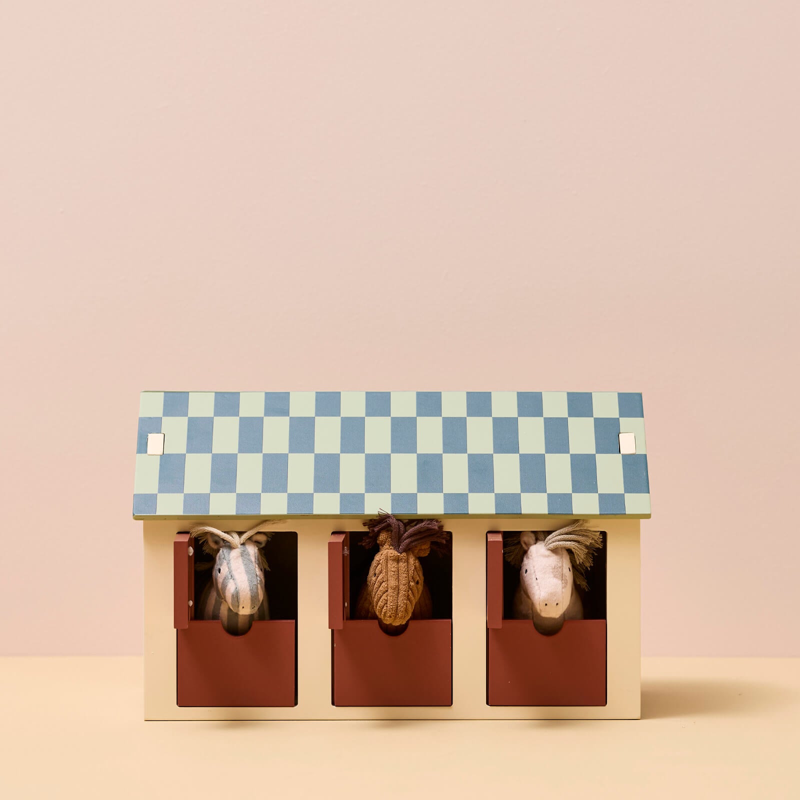 Wooden Stable With Horses