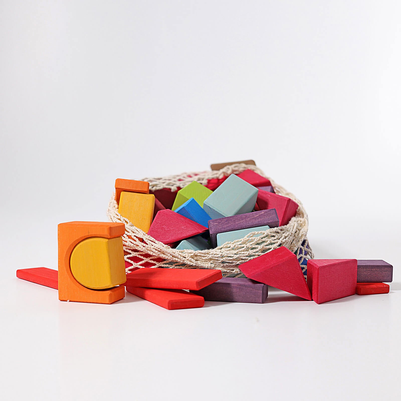 60 Coloured Geo Blocks Building Blocks