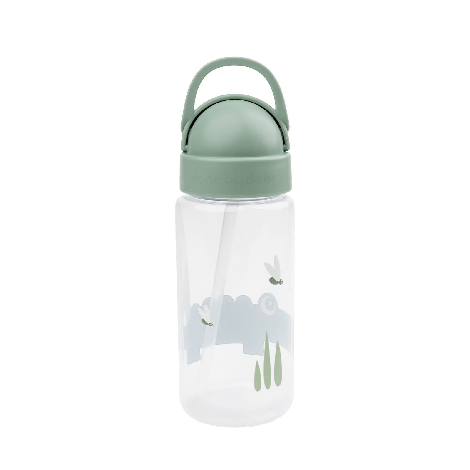 Straw Water Bottle - Croco Green