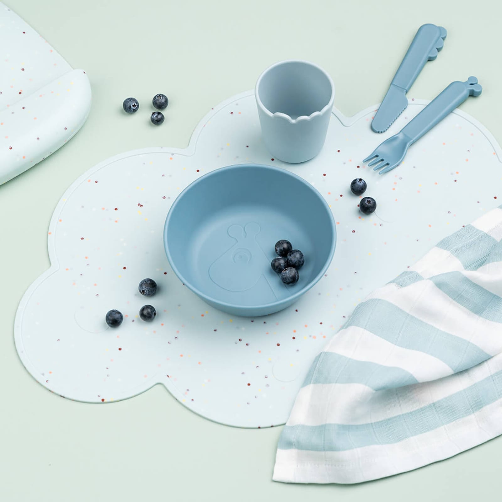 Silicone Placemat - Confetti Blue