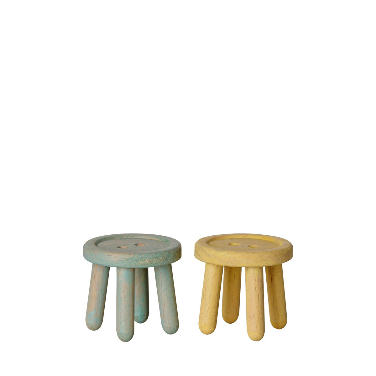 Stool Set - Mouse - Mint and Light Yellow
