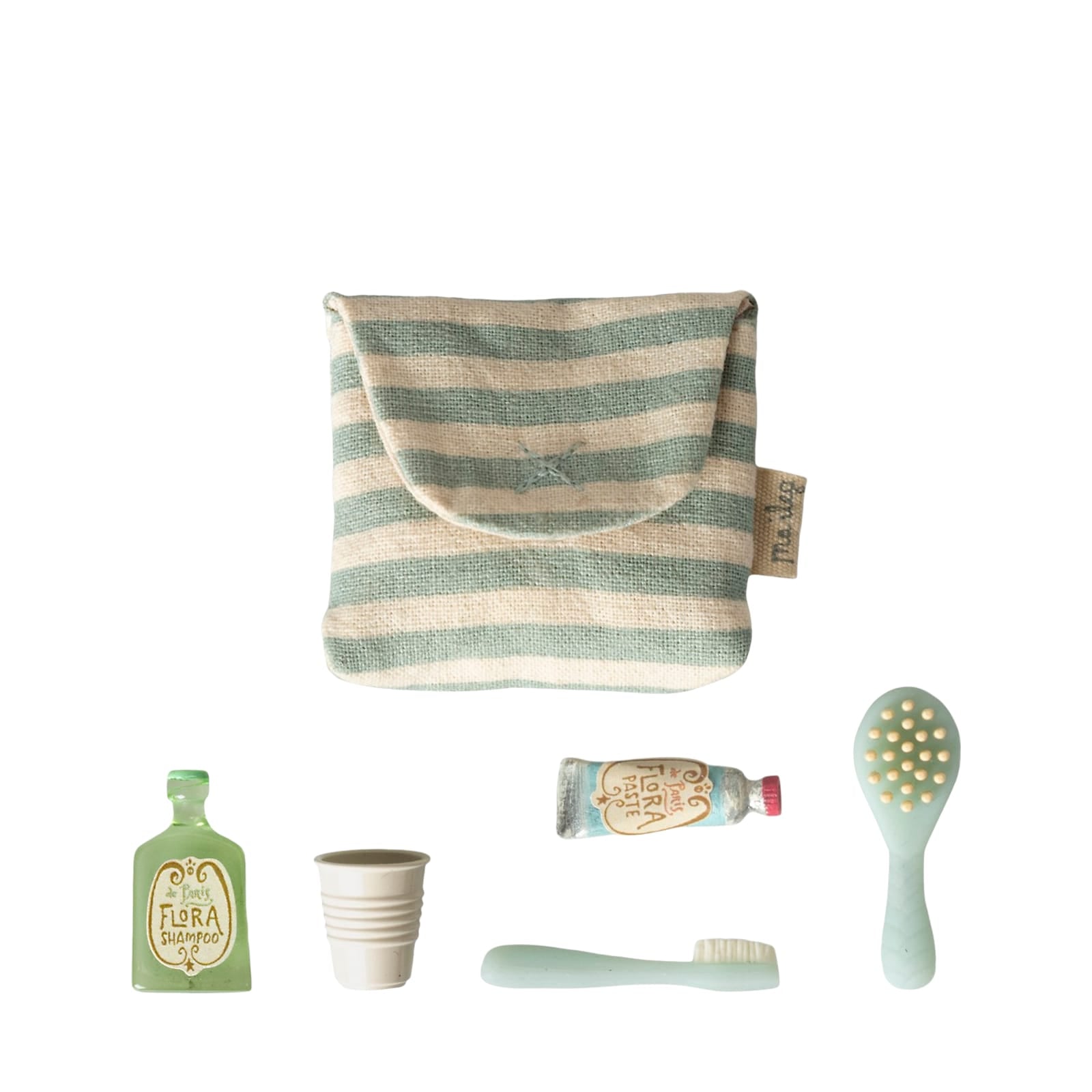 Toothbrush Set In Bag - Mouse - Blue Stripe