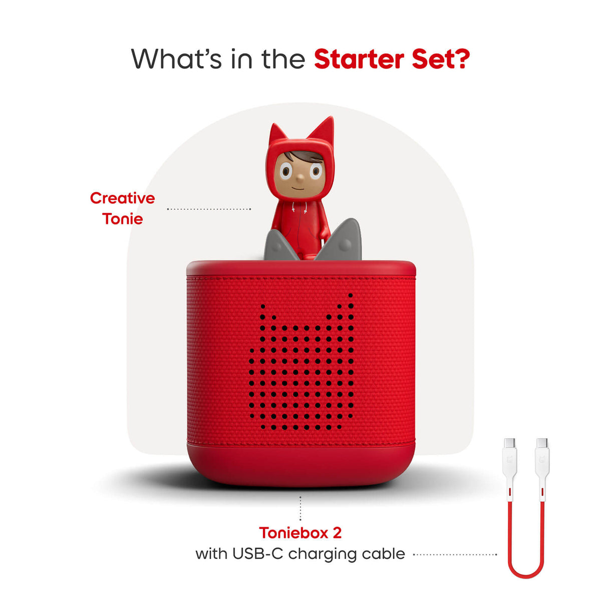 Toniebox 2 Starter Set with Creative Tonie Rubie - Red
