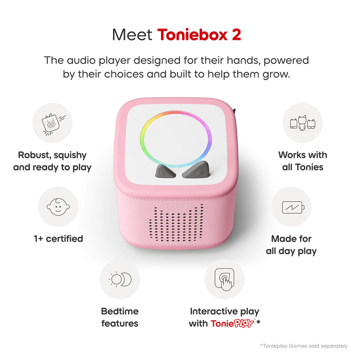 Toniebox 2 Starter Set with Creative Tonie Rubie - Pink