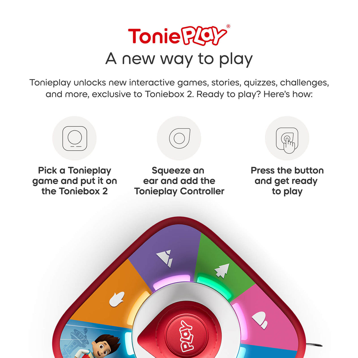 Toniebox 2 Play Set with Paw Patrol Chase - Grey