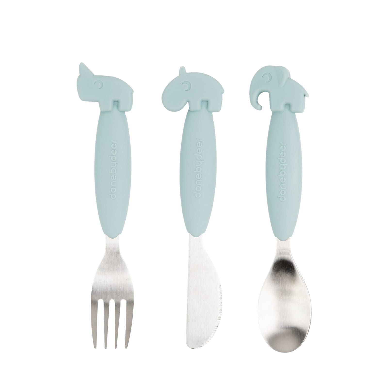 Easy Grip Cutlery Set - Deer Friends Blue