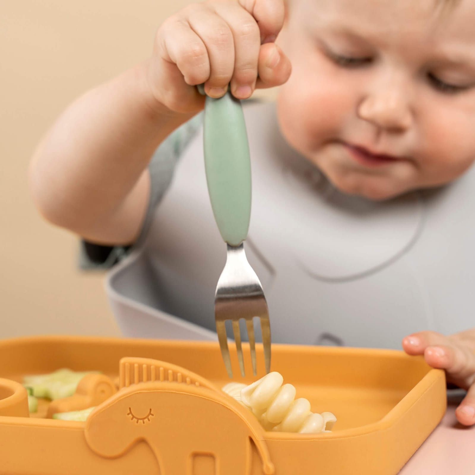 Easy Grip Cutlery Set - Deer Friends Green