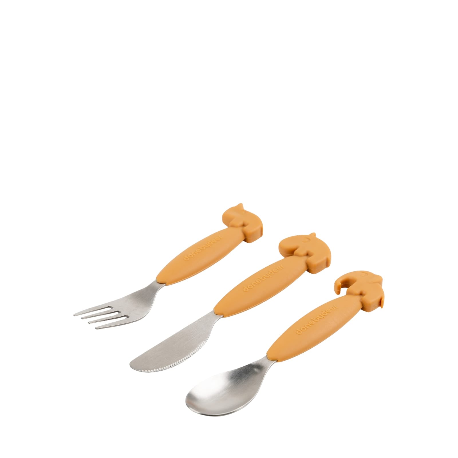 Easy Grip Cutlery Set - Deer Friends Mustard