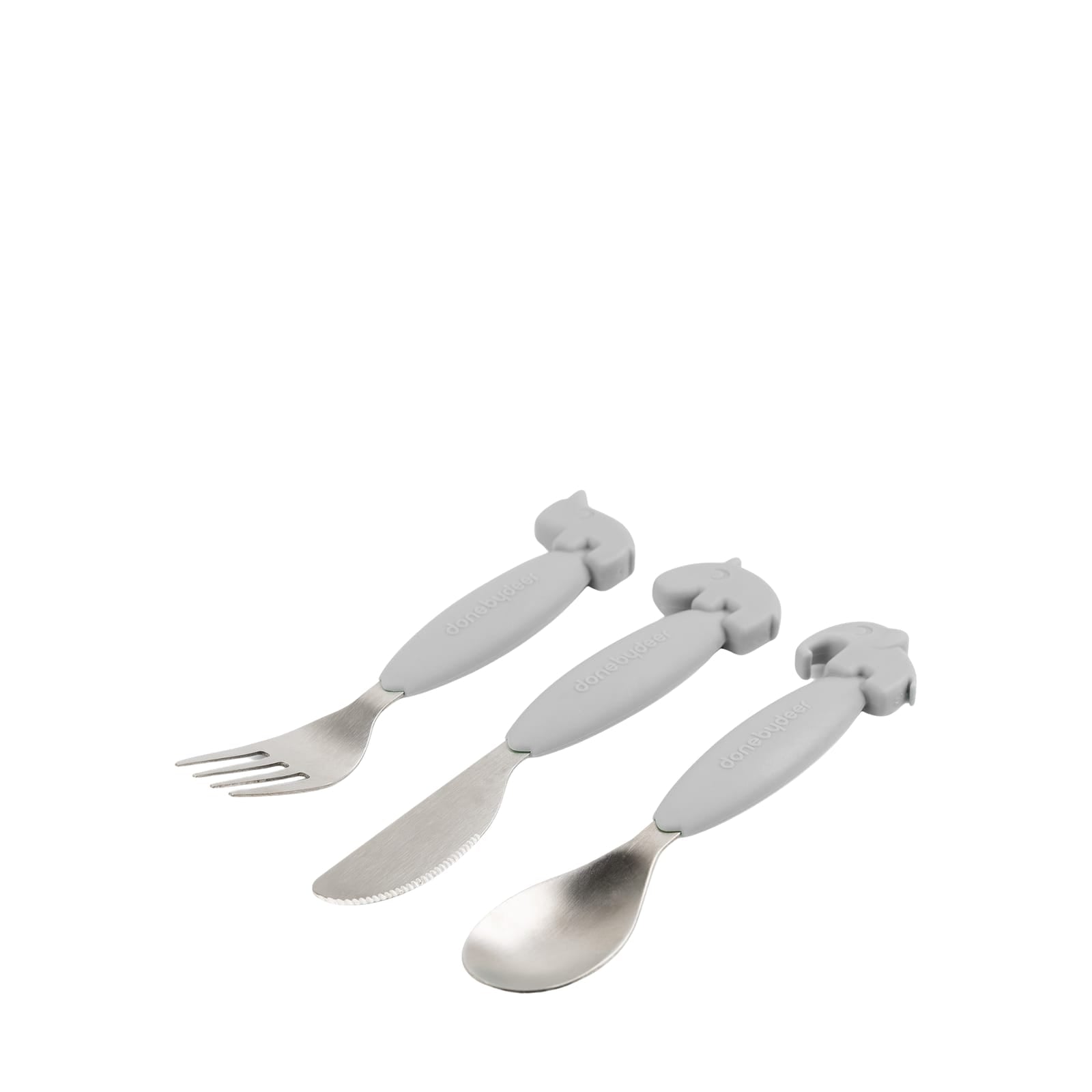 Easy Grip Cutlery Set - Deer Friends Grey