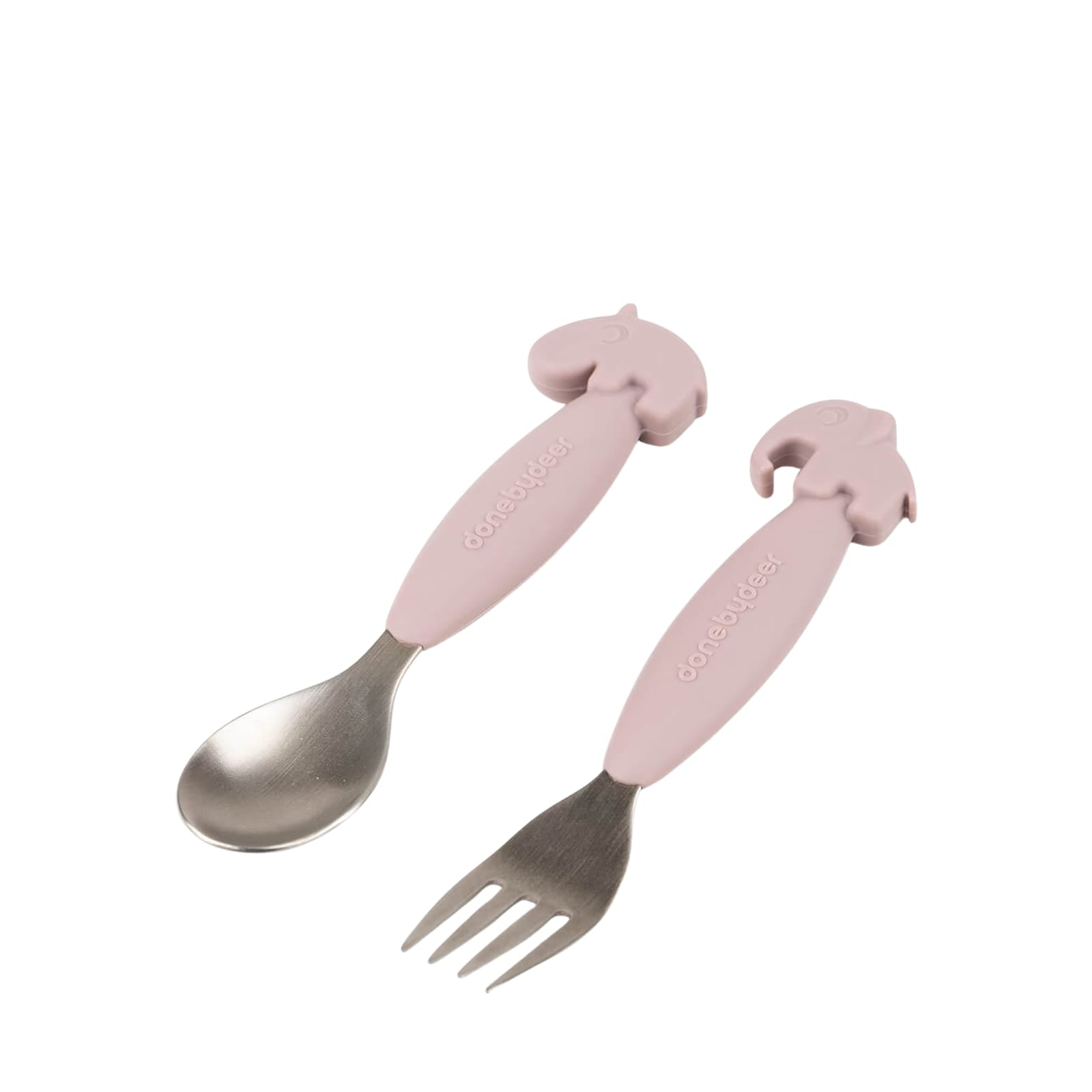 Easy Grip Spoon and Fork Set - Deer Friends Powder