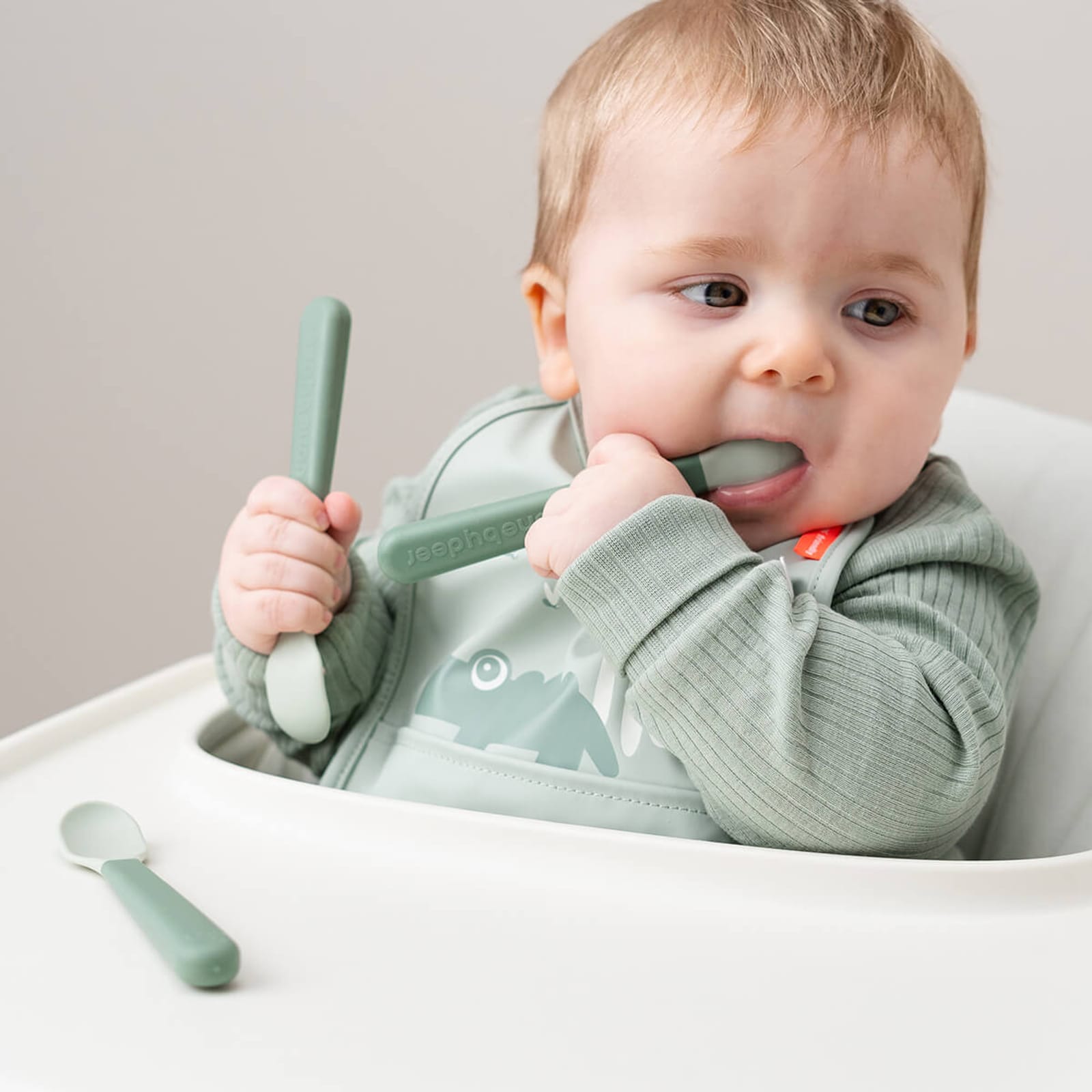 Easy Grip Baby Spoon 3 Pack - Green