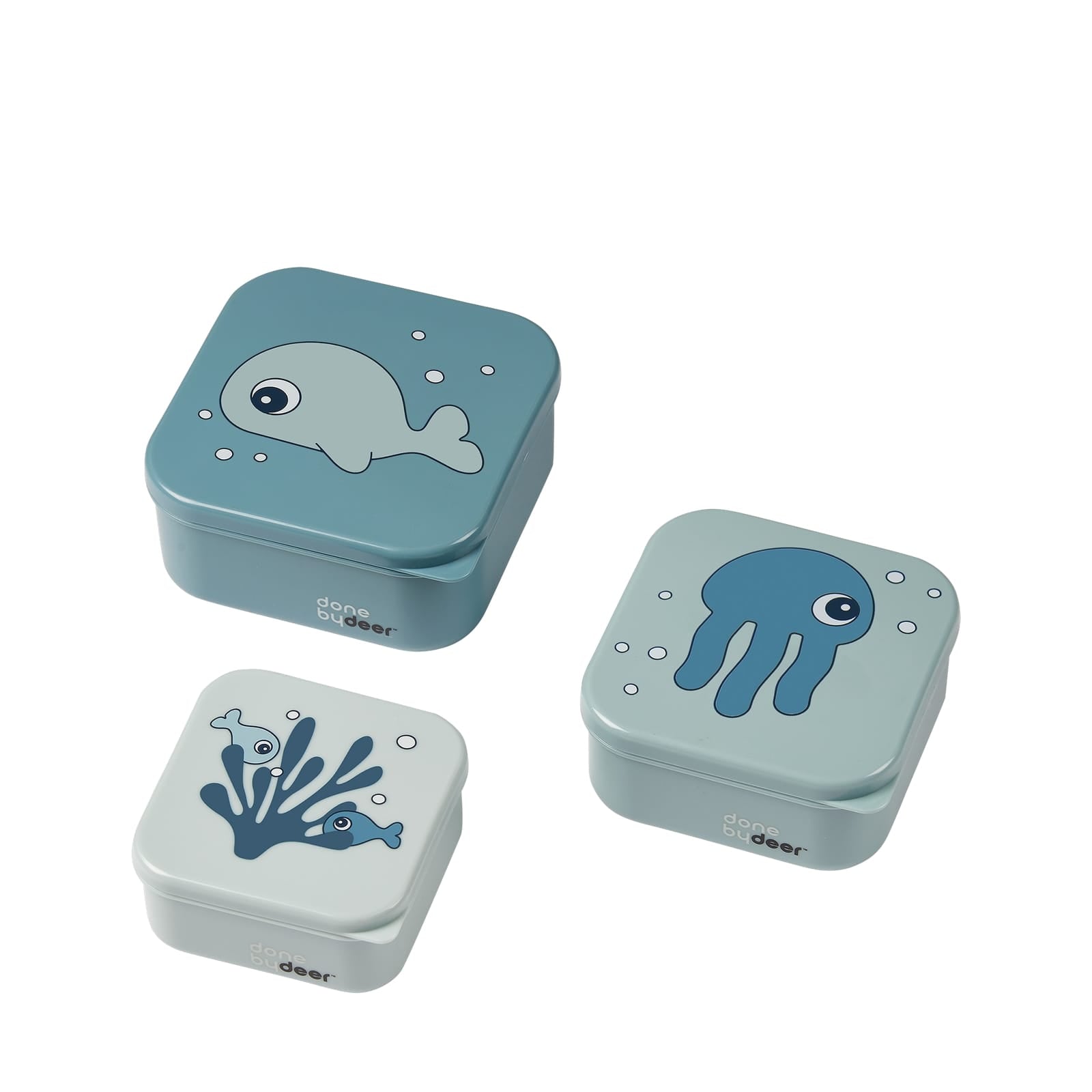 Snack Box Set 3 Pieces - Sea Friends Blue