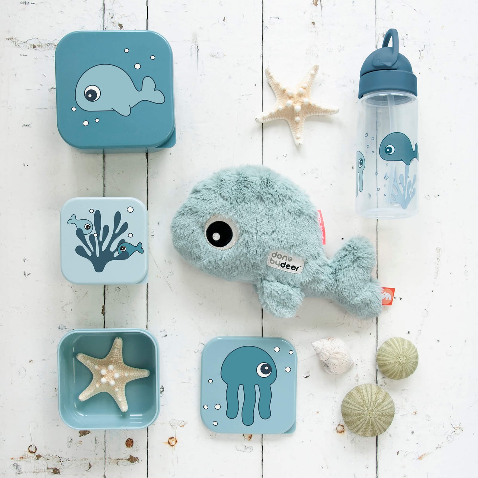 Snack Box Set 3 Pieces - Sea Friends Blue